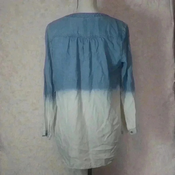 Cloth & Stone Blue Ombre Tencel Popover Western Shirt - Picture 4 of 7